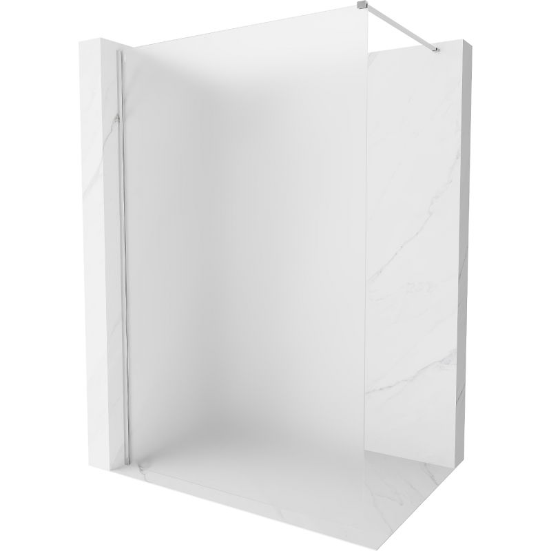 Mexen Kioto-X Walk-in Shower Wall 130 x 200 cm, Frosted 10 mm, Chrome - 800-130-101-01-30-X
