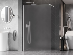 Mexen Kioto-X walk-in shower wall 100 x 200 cm, frost 10 mm, white - 800-100-101-20-30-X