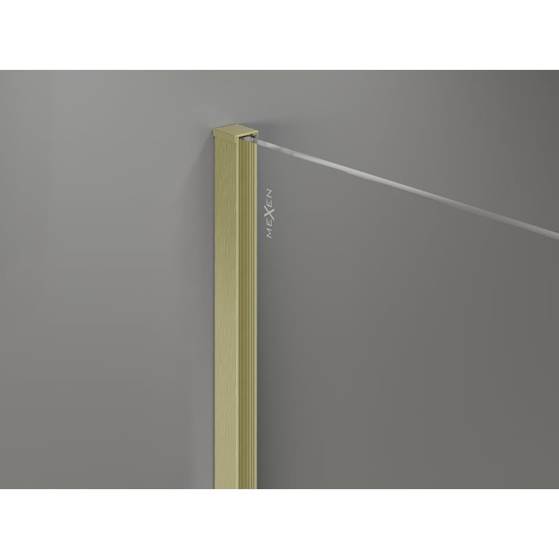 Mexen Kioto-X Walk-in Shower Wall 70 x 200 cm, Frosted 10 mm, Brushed Gold - 800-070-101-55-30-X