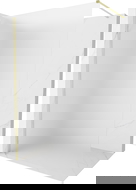 Mexen Kioto-X Walk-in Shower Wall 130 x 200 cm, Frosted 10 mm, Gold Brushed - 800-130-101-55-30-X