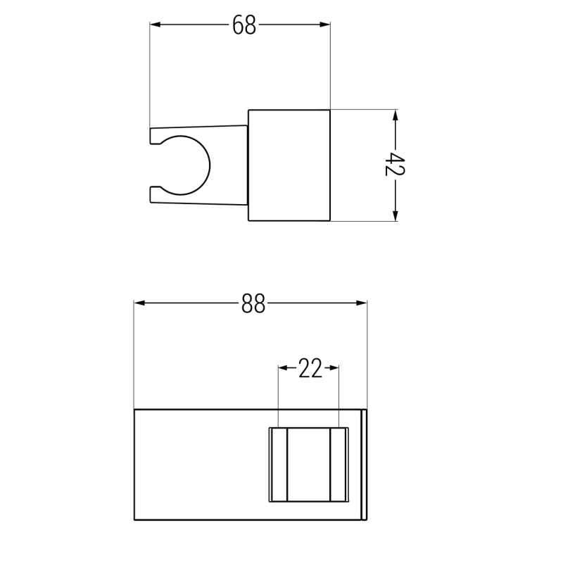 Mexen shower holder, black - 79355-70