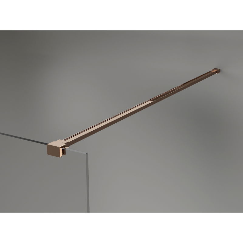 Mexen Kioto-X Walk-in Shower Wall 90 x 200 cm, Frosted 10 mm, Rose Gold - 800-090-101-60-30-X