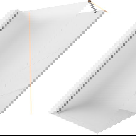 Mexen Kioto-X Walk-in Shower Screen 100 x 200 cm, Frosted 10 mm, Rose Gold - 800-100-101-60-30-X