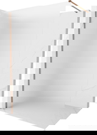 Mexen Kioto-X Walk-in Shower Wall 130 x 200 cm, Frosted 10 mm, Rose Gold - 800-130-101-60-30-X