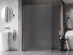 Mexen Kioto-X Walk-in Shower Wall 110 x 200 cm, Frosted 10 mm, Brushed Copper - 800-110-101-65-30-X