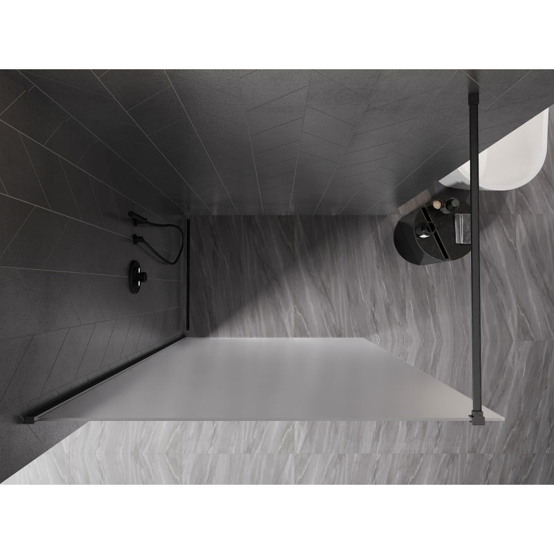 Mexen Kioto-X Walk-in Shower Wall 120 x 200 cm, Frosted 10 mm, Brushed Gun Gray - 800-120-101-66-30-X
