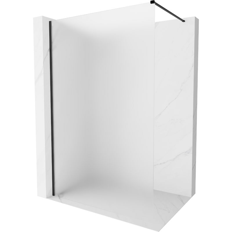 Mexen Kioto-X Walk-in Shower Wall 150 x 200 cm, Frost 10 mm, Black - 800-150-101-70-30-X