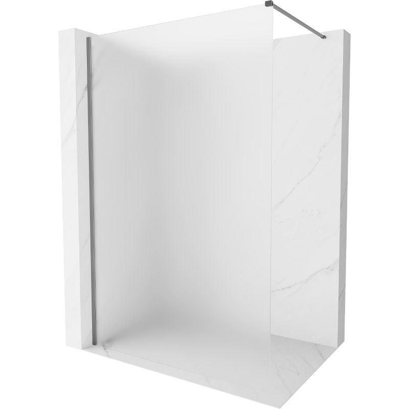 Mexen Kioto-X Walk-in Shower Wall 100 x 200 cm, Frosted 10 mm, Gun Metal - 800-100-101-95-30-X