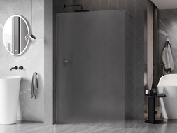 Mexen Kioto-X Walk-in shower wall 150 x 200 cm, frosted 10 mm, gun metal - 800-150-101-95-30-X