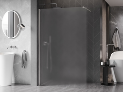 Mexen Kioto-X Shower Screen Walk-in 110 x 200 cm, Frosted 10 mm, Brushed Nickel - 800-110-101-97-30-X