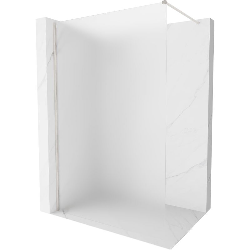 Mexen Kioto-X Walk-in Shower Wall 130 x 200 cm, Frost 10 mm, Brushed Nickel - 800-130-101-97-30-X