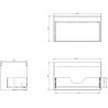 Mexen Box-A cabinet body for washbasin 80 cm, 1 drawer, white gloss - 91AX0-0800-470-1-00