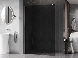 Mexen Kioto-X Walk-in Shower Wall 90 x 200 cm, Graphite 10 mm, Chrome - 800-090-101-01-40-X