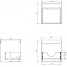 Mexen Box-A cabinet base for under-sink 45 cm, 1 drawer, matte graphite - 91AX0-0450-470-1-66