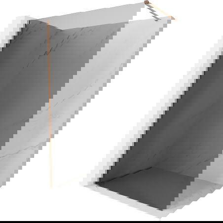 Mexen Kioto-X Walk-in Shower Wall 130 x 200 cm, Graphite 10 mm, Brushed Copper - 800-130-101-65-40-X