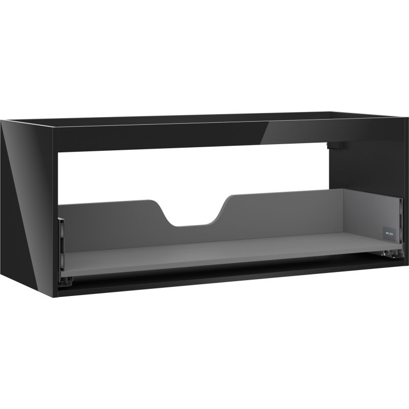Mexen Box-A Cabinet Body for Washbasin 120 cm, 1 Drawer, Black Gloss - 91AX0-1200-470-1-70