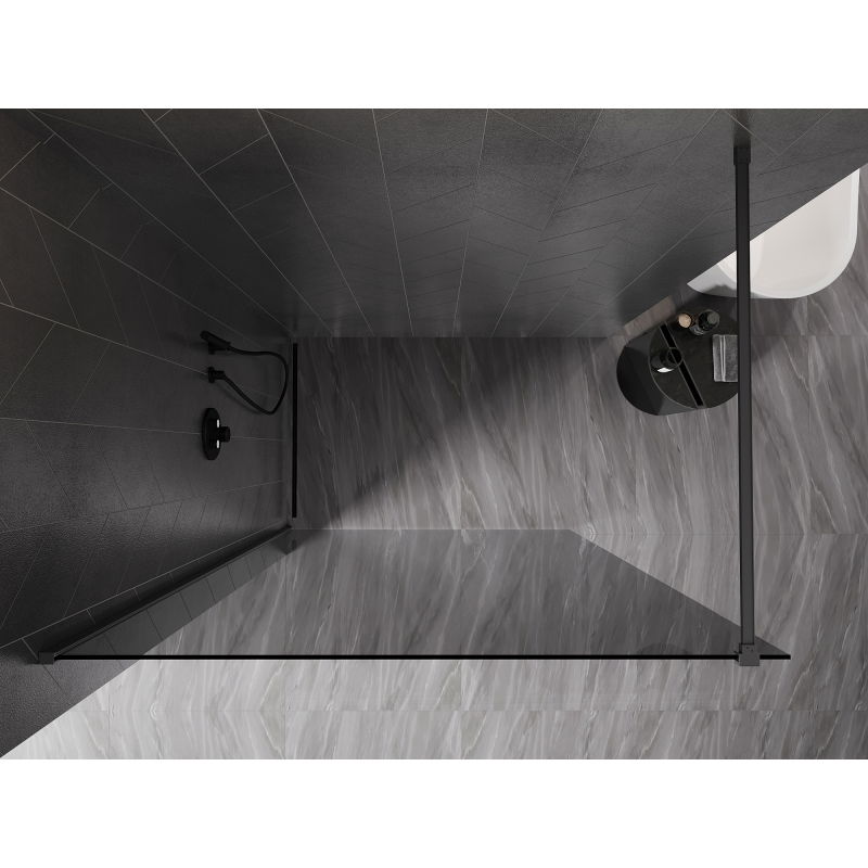Mexen Kioto-X Walk-In Shower Wall 70 x 200 cm, Graphite 10 mm, Gun Metal - 800-070-101-95-40-X
