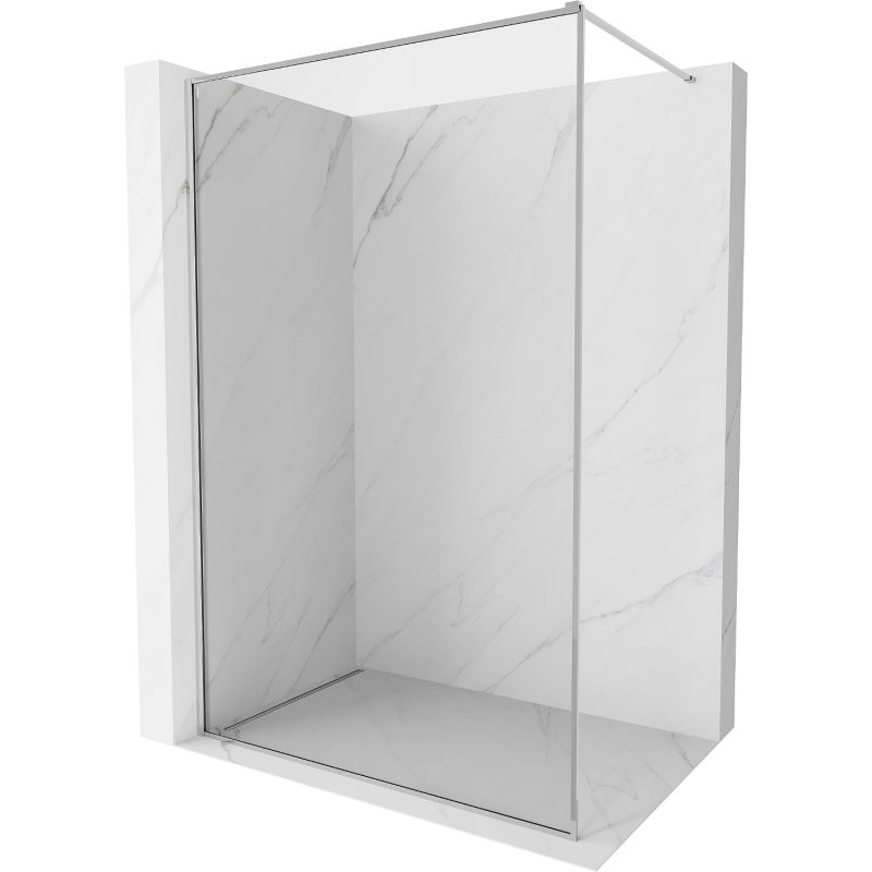 Mexen Kioto-XF Walk-in Shower Screen with Frame 70 x 202 cm, Transparent 10 mm, Chrome - 800-070-104-01-00-X