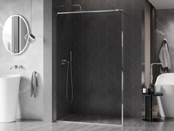 Mexen Kioto-XF Walk-in Shower Wall with Frame 140 x 202 cm, Transparent 10 mm, Chrome - 800-140-104-01-00-X