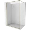 Mexen Kioto-XF Walk-in Shower Panel with Frame 140 x 202 cm, Transparent 10 mm, Gold - 800-140-104-50-00-X