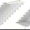 Mexen Kioto-XF Walk-in Shower Screen with Frame 80 x 202 cm, Transparent 10 mm, Brushed Gold - 800-080-104-55-00-X