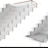 Mexen Kioto-XF Walk-in Shower Screen with Frame 60 x 202 cm, Transparent 10 mm, Rose Gold - 800-060-104-60-00-X