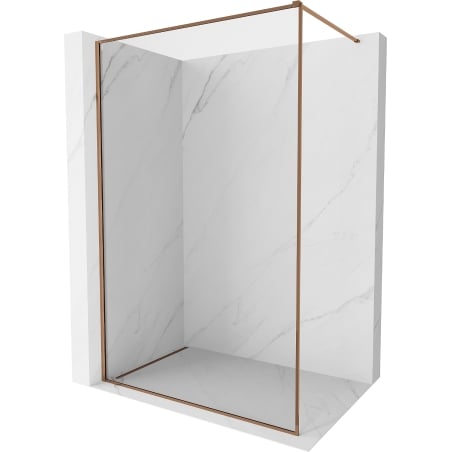 Mexen Kioto-XF Walk-in Shower Wall with Frame 120 x 202 cm, Transparent 10 mm, Rose Gold - 800-120-104-60-00-X