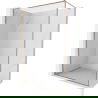 Mexen Kioto-XF Walk-in Shower Wall with Frame 100 x 202 cm, Transparent 10 mm, Brushed Copper - 800-100-104-65-00-X
