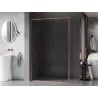 Mexen Kioto-XF Walk-in Shower Wall with Frame 120 x 202 cm, Transparent 10 mm, Brushed Copper - 800-120-104-65-00-X