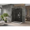 Mexen Omega sliding shower enclosure 120 x 80 cm, graphite, chrome + Flat tray, white - 825-120-080-01-40-4010