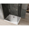 Mexen Omega sliding shower cabin 120 x 80 cm, graphite, chrome + Flat tray, white - 825-120-080-01-40-4010