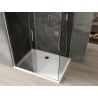Mexen Omega sliding shower enclosure 120 x 80 cm, graphite, chrome + Flat tray, white - 825-120-080-01-40-4010