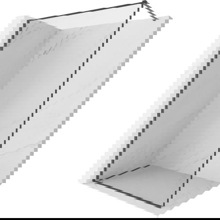 Mexen Kioto-XF Walk-in Shower Screen with Frame 100 x 202 cm, Transparent 10 mm, Brushed Gun Gray - 800-100-104-66-00-X