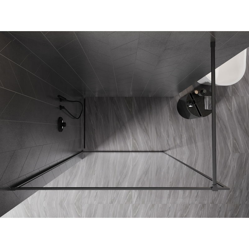 Mexen Kioto-XF Walk-in Shower Wall with Frame 130 x 202 cm, Transparent 10 mm, Brushed Gun Gray - 800-130-104-66-00-X