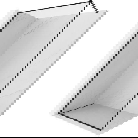 Mexen Kioto-XF shower wall Walk-in with frame 100 x 202 cm, transparent 10 mm, black - 800-100-104-70-00-X