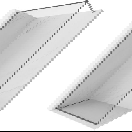 Mexen Kioto-XF Walk-in Shower Screen with Frame 120 x 202 cm, Transparent 10 mm, Gun Metal - 800-120-104-95-00-X