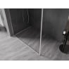 Mexen Kioto-XF Walk-in Shower Wall with Frame 160 x 202 cm, Transparent 10 mm, Brushed Nickel - 800-160-104-97-00-X