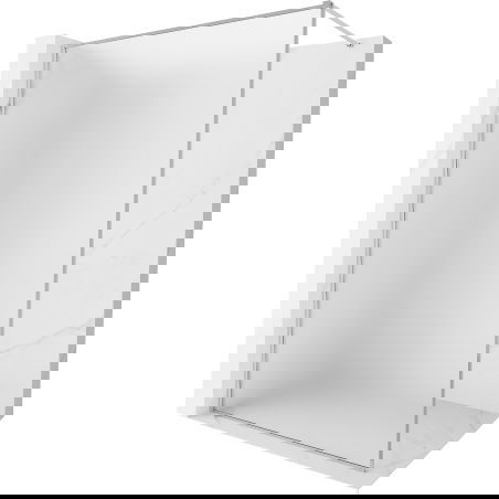 Mexen Kioto-XF Walk-in Shower Wall with Frame 120 x 202 cm, Frosted 10 mm, Chrome - 800-120-104-01-30-X