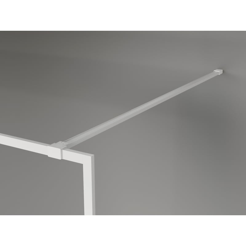 Mexen Kioto-XF Walk-in Shower Wall with Frame 150 x 202 cm, Frosted 10 mm, White - 800-150-104-20-30-X