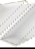 Mexen Kioto-XF Walk-in Shower Screen with Frame 140 x 202 cm, Frosted 10 mm, Gold - 800-140-104-50-30-X