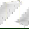 Mexen Kioto-XF Walk-in Shower Wall with Frame 70 x 202 cm, Frosted 10 mm, Brushed Gold - 800-070-104-55-30-X
