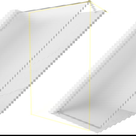 Mexen Kioto-XF Walk-in Shower Screen with Frame 130 x 202 cm, Frosted 10 mm, Brushed Gold - 800-130-104-55-30-X