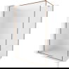 Mexen Kioto-XF Walk-in Shower Screen with Frame 140 x 202 cm, Frosted 10 mm, Rose Gold - 800-140-104-60-30-X