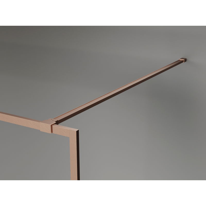 Mexen Kioto-XF Walk-in Shower Screen with Frame 90 x 202 cm, Frost 10 mm, Brushed Copper - 800-090-104-65-30-X