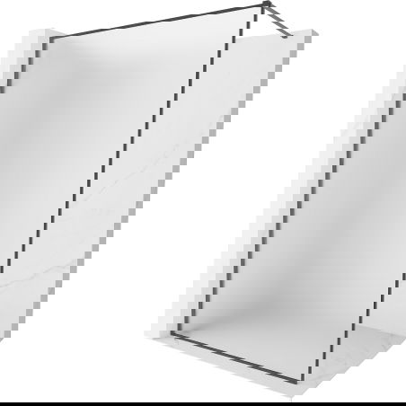 Mexen Kioto-XF Walk-in Shower Screen with Frame 50 x 202 cm, Frosted 10 mm, Brushed Gun Gray - 800-050-104-66-30-X