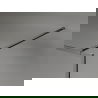 Mexen Kioto-XF Walk-in Shower Wall with Frame 60 x 202 cm, Frost 10 mm, Brushed Gun Gray - 800-060-104-66-30-X