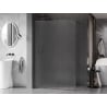 Mexen Kioto-XF Walk-in Shower Wall with Frame 160 x 202 cm, Frosted 10 mm, Brushed Gun Gray - 800-160-104-66-30-X