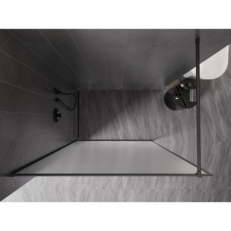 Mexen Kioto-XF Walk-in Shower Screen with Frame 160 x 202 cm, Frosted 10 mm, Brushed Gun Gray - 800-160-104-66-30-X