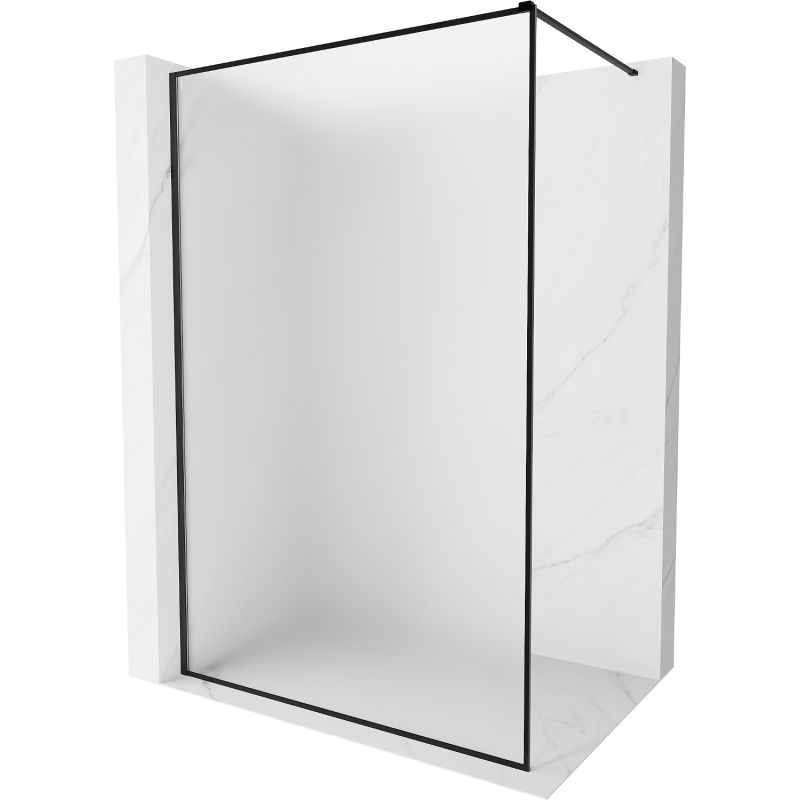 Mexen Kioto-XF Walk-in Shower Screen with Frame 100 x 202 cm, Frosted 10 mm, Black - 800-100-104-70-30-X