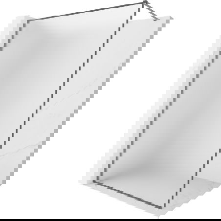 Mexen Kioto-XF Walk-in Shower Wall with Frame 120 x 202 cm, Frosted 10 mm, Gun Metal - 800-120-104-95-30-X